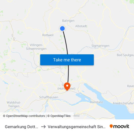 Gemarkung Dotternhausen to Verwaltungsgemeinschaft Singen (Hohentwiel) map