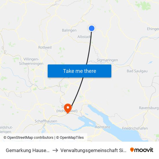 Gemarkung Hausen Im Killertal to Verwaltungsgemeinschaft Singen (Hohentwiel) map