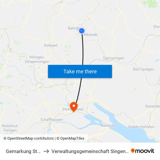 Gemarkung Streichen to Verwaltungsgemeinschaft Singen (Hohentwiel) map