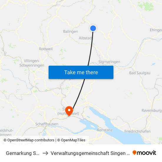 Gemarkung Starzeln to Verwaltungsgemeinschaft Singen (Hohentwiel) map