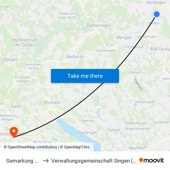 Gemarkung Neufra to Verwaltungsgemeinschaft Singen (Hohentwiel) map