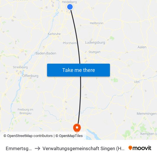 Emmertsgrund to Verwaltungsgemeinschaft Singen (Hohentwiel) map