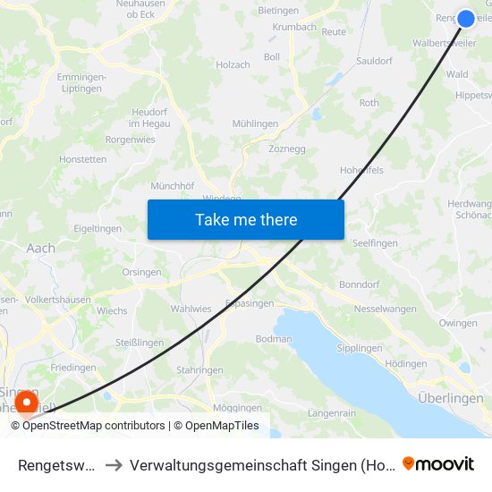 Rengetsweiler to Verwaltungsgemeinschaft Singen (Hohentwiel) map