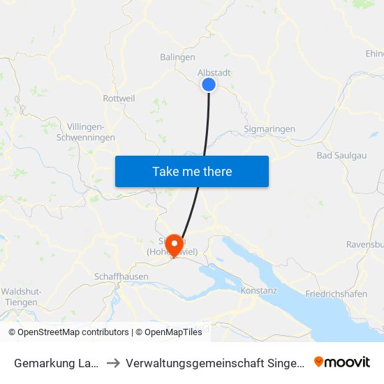 Gemarkung Lautlingen to Verwaltungsgemeinschaft Singen (Hohentwiel) map