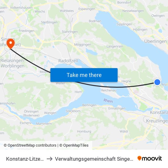 Konstanz-Litzelstetten to Verwaltungsgemeinschaft Singen (Hohentwiel) map