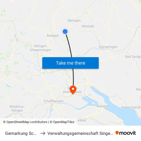 Gemarkung Schömberg to Verwaltungsgemeinschaft Singen (Hohentwiel) map