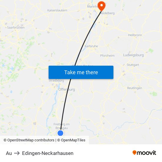 Au to Edingen-Neckarhausen map