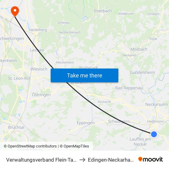 Verwaltungsverband Flein-Talheim to Edingen-Neckarhausen map
