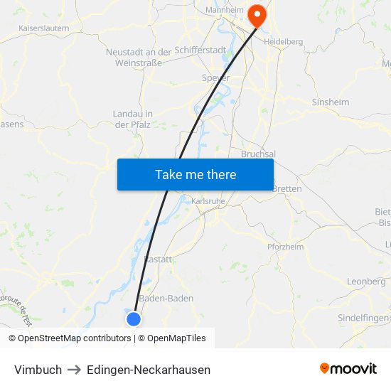 Vimbuch to Edingen-Neckarhausen map