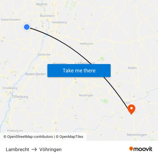 Lambrecht to Vöhringen map