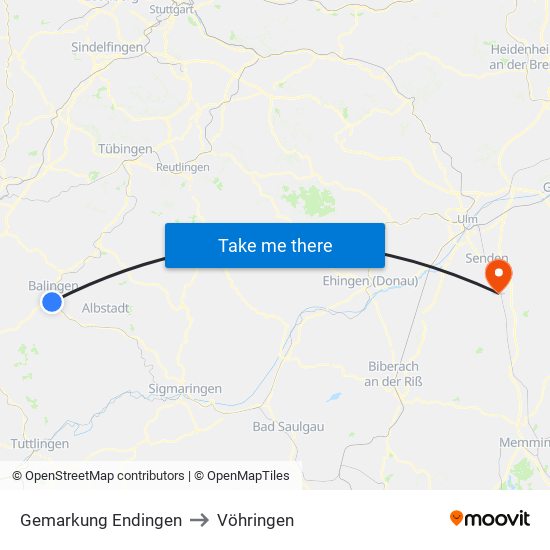Gemarkung Endingen to Vöhringen map