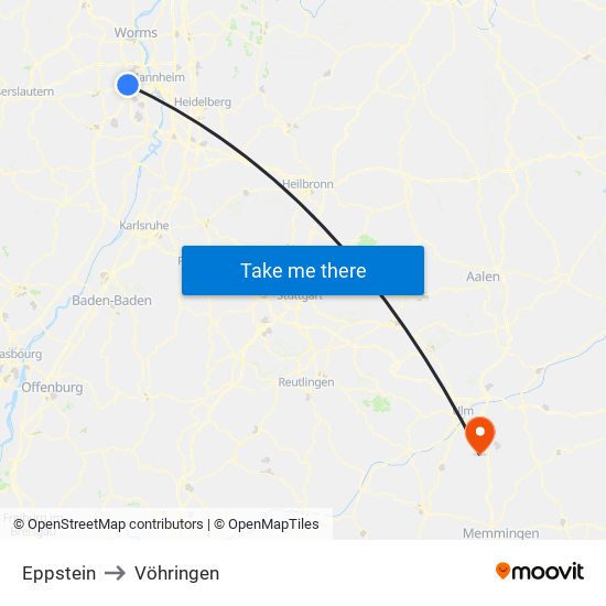 Eppstein to Vöhringen map