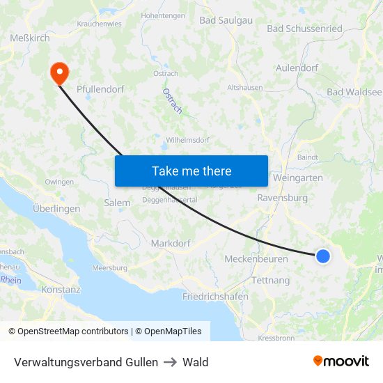 Verwaltungsverband Gullen to Wald map