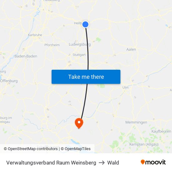 Verwaltungsverband Raum Weinsberg to Wald map