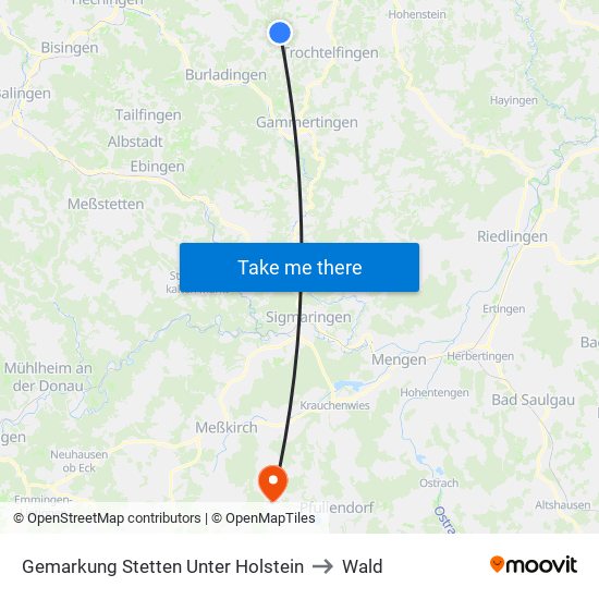 Gemarkung Stetten Unter Holstein to Wald map