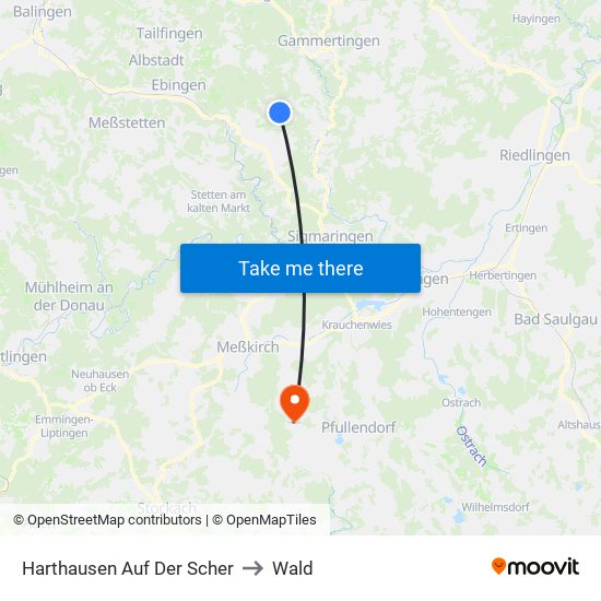 Harthausen Auf Der Scher to Wald map