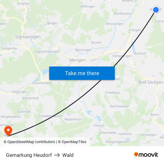 Gemarkung Heudorf to Wald map