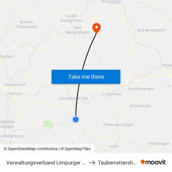 Verwaltungsverband Limpurger Land to Tauberrettersheim map