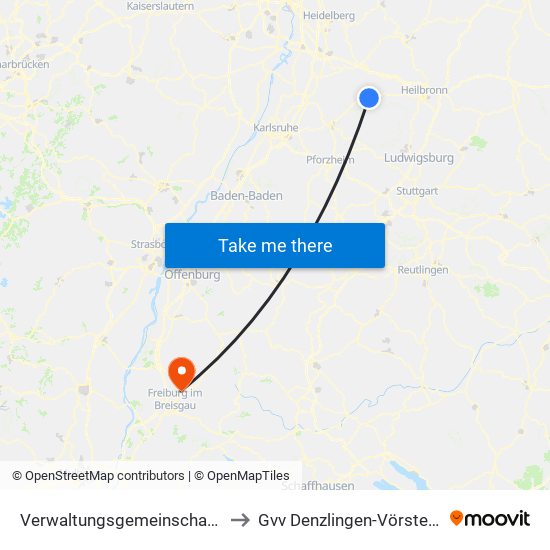 Verwaltungsgemeinschaft Eppingen to Gvv Denzlingen-Vörstetten-Reute map