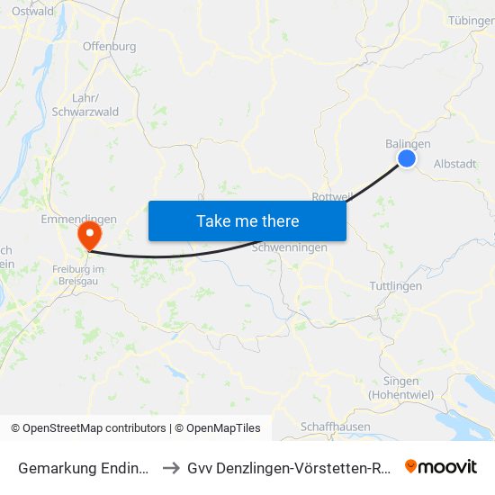 Gemarkung Endingen to Gvv Denzlingen-Vörstetten-Reute map