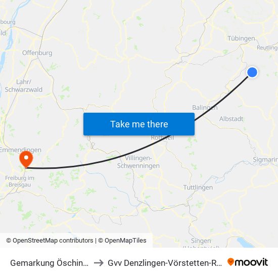 Gemarkung Öschingen to Gvv Denzlingen-Vörstetten-Reute map