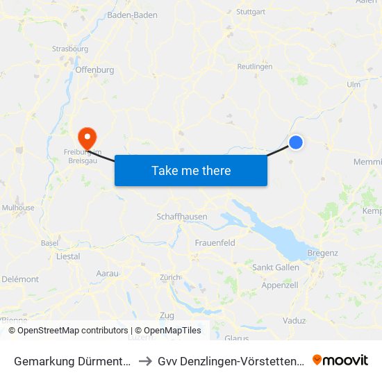 Gemarkung Dürmentingen to Gvv Denzlingen-Vörstetten-Reute map