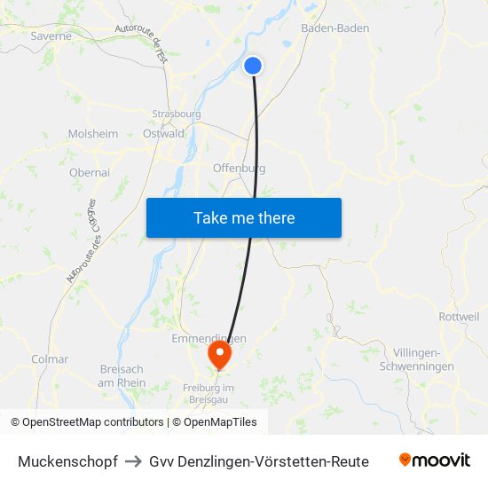 Muckenschopf to Gvv Denzlingen-Vörstetten-Reute map