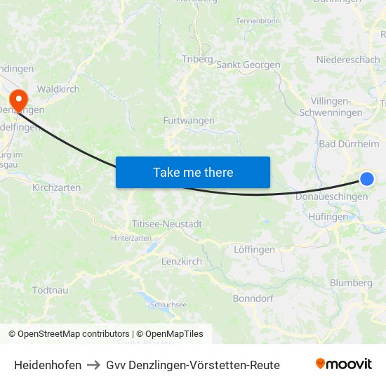 Heidenhofen to Gvv Denzlingen-Vörstetten-Reute map