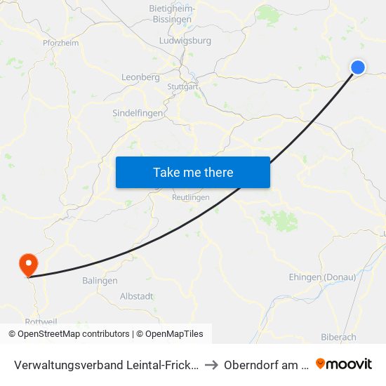 Verwaltungsverband Leintal-Frickenhofer Höhe to Oberndorf am Neckar map