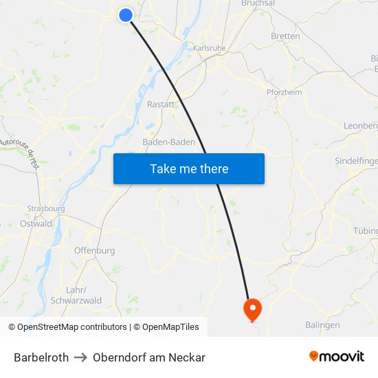 Barbelroth to Oberndorf am Neckar map