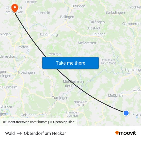 Wald to Oberndorf am Neckar map