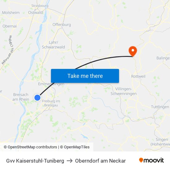 Gvv Kaiserstuhl-Tuniberg to Oberndorf am Neckar map
