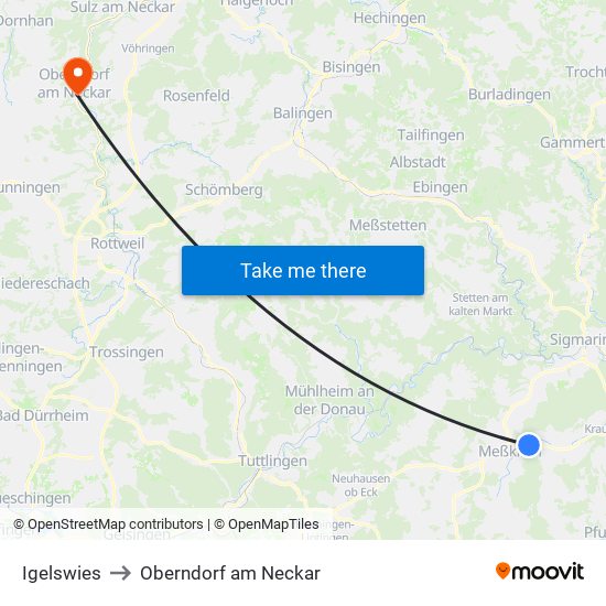 Igelswies to Oberndorf am Neckar map