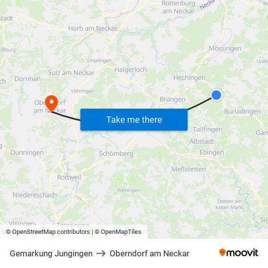 Gemarkung Jungingen to Oberndorf am Neckar map
