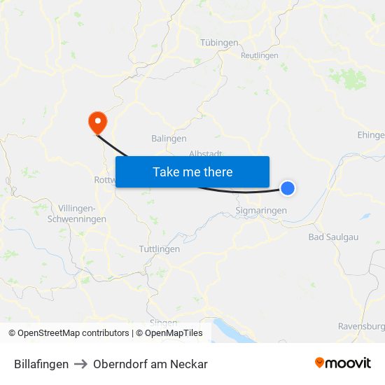 Billafingen to Oberndorf am Neckar map