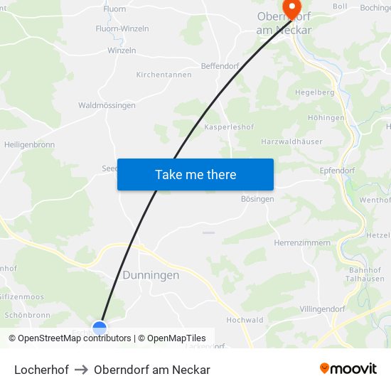 Locherhof to Oberndorf am Neckar map