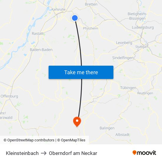 Kleinsteinbach to Oberndorf am Neckar map