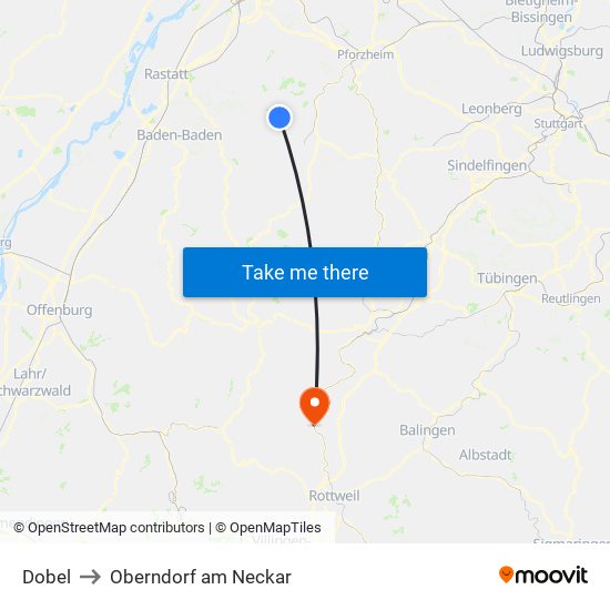 Dobel to Oberndorf am Neckar map