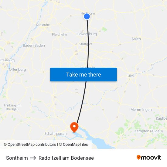 Sontheim to Radolfzell am Bodensee map