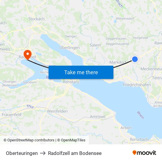 Oberteuringen to Radolfzell am Bodensee map