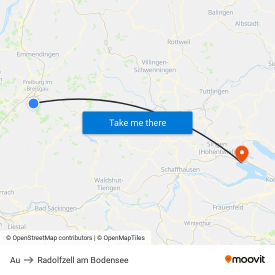 Au to Radolfzell am Bodensee map