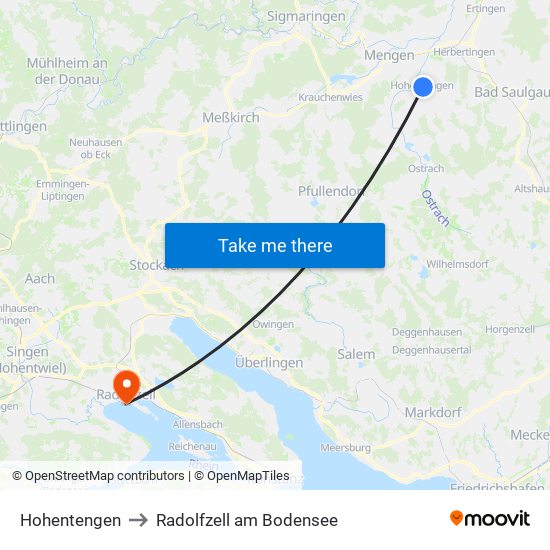 Hohentengen to Radolfzell am Bodensee map