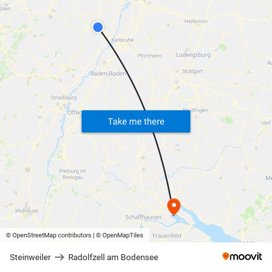 Steinweiler to Radolfzell am Bodensee map