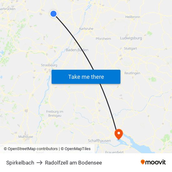 Spirkelbach to Radolfzell am Bodensee map