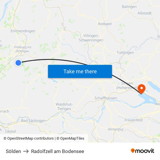 Sölden to Radolfzell am Bodensee map
