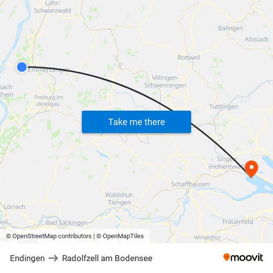 Endingen to Radolfzell am Bodensee map