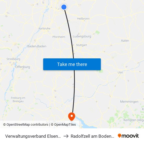 Verwaltungsverband Elsenztal to Radolfzell am Bodensee map