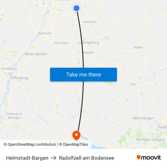 Helmstadt-Bargen to Radolfzell am Bodensee map