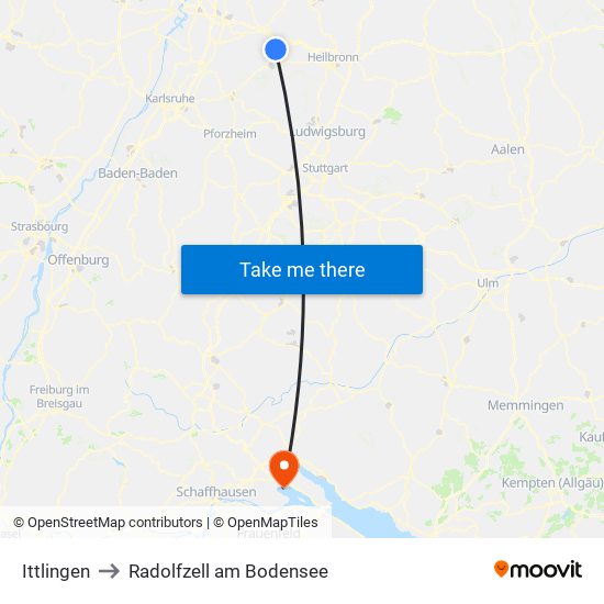 Ittlingen to Radolfzell am Bodensee map