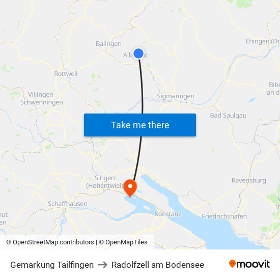 Gemarkung Tailfingen to Radolfzell am Bodensee map